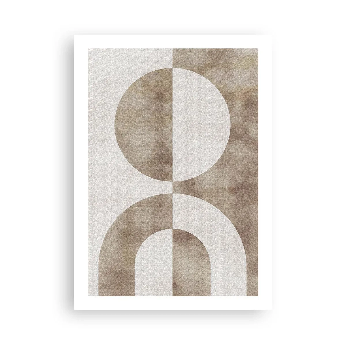 Poster - Geometrische Abstraktion in warmen Beigetönen - 50x70cm - Ähnlichkeiten und Unterschiede - Moderne Wanddekoration für Wohnzimmer und Schlafzimmer ARTTOR