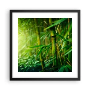 Poster in einem schwarzem Rahmen - Lerne Grün selbst kennen - 40x40 cm