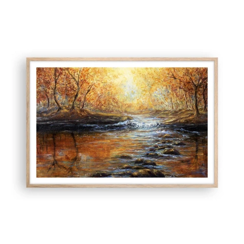 Poster in einem Rahmen aus heller Eiche - Der goldene Strom - 91x61 cm