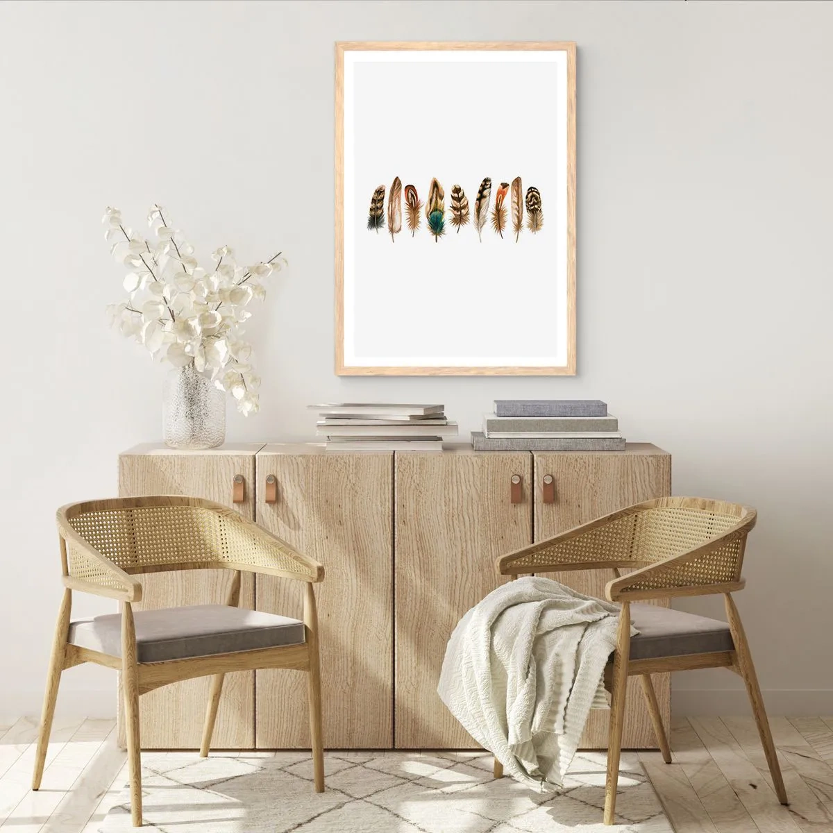 Poster in einem Rahmen aus heller Eiche - Eine federleichte Variante - 70x100 cm