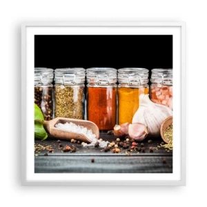 Poster in einem weißen Rahmen - Für einen Geschmack des Lebens - 60x60 cm
