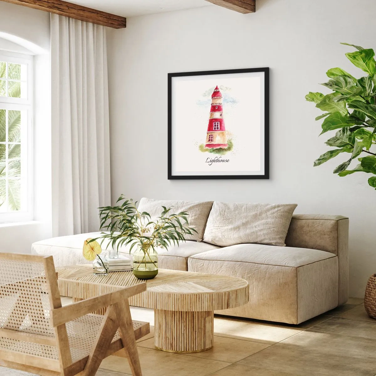 Poster in einem schwarzem Rahmen - Das Wetter ringsum ist immer gut - 50x50 cm