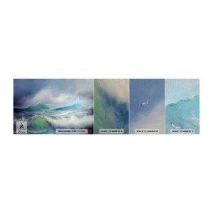 Fototapeten Muster Premium Sand - Der wind heulte mit Triumph - Sturm, Hohe Welle, Vögel - 100x30 cm