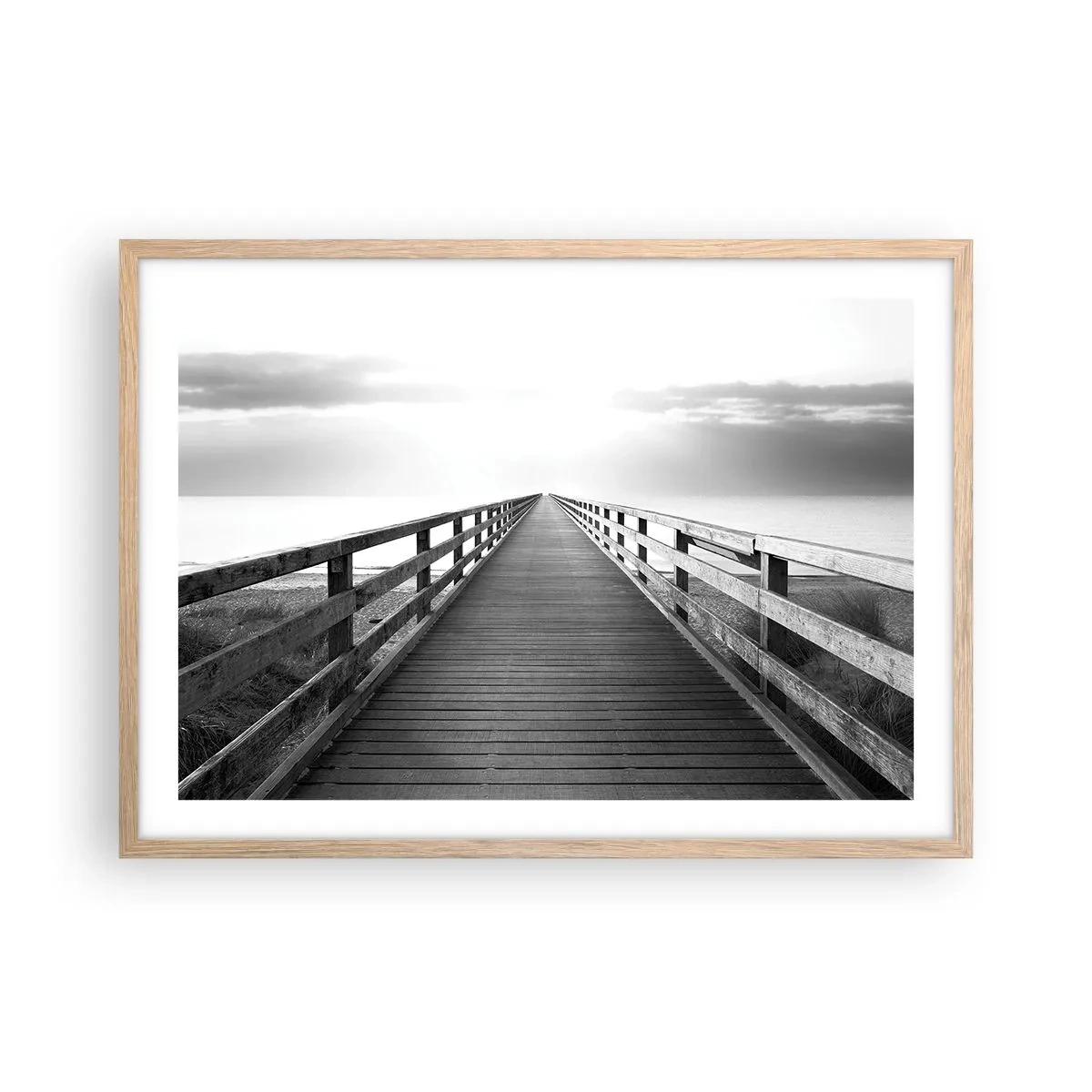Poster in einem Rahmen aus heller Eiche - In die Ferne ... - 70x50 cm