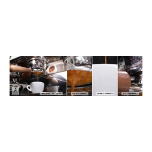 Fototapeten Muster Selbstklebend Deluxe Sticker - Gute Zeit des Tages - Kaffee, Kaffeemaschine, Barista - 100x30 cm