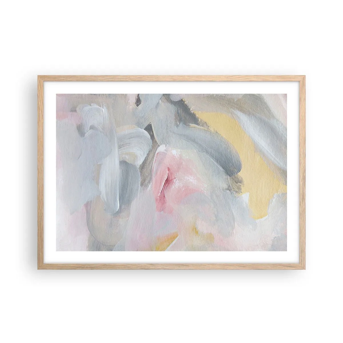 Poster in einem Rahmen aus heller Eiche - In einer Pastellwelt - 70x50 cm