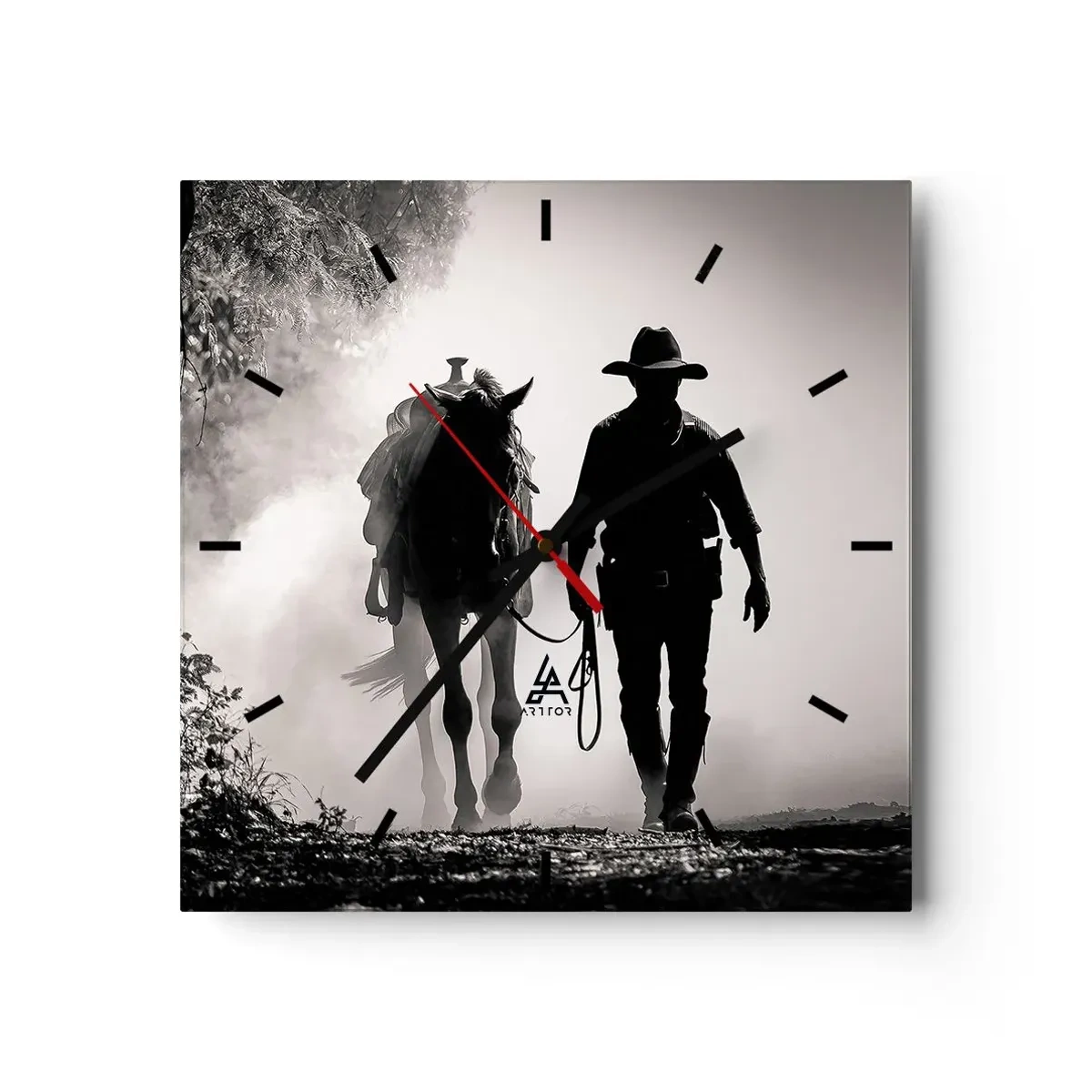Wanduhr - Glasuhr - Texas-Morgen - 40x40 cm