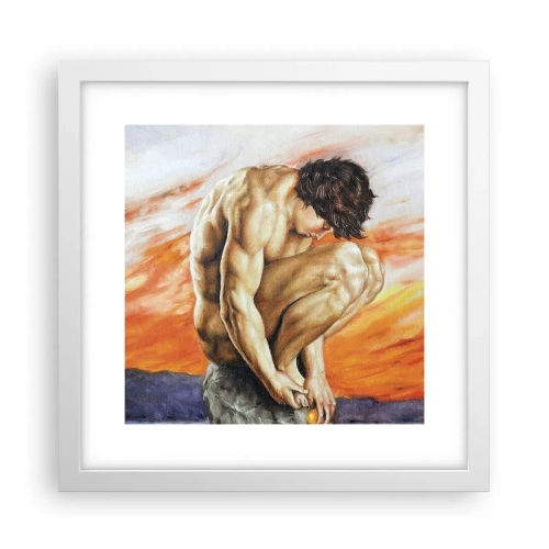 Poster in einem weißen Rahmen - In sich versunken - 30x30 cm