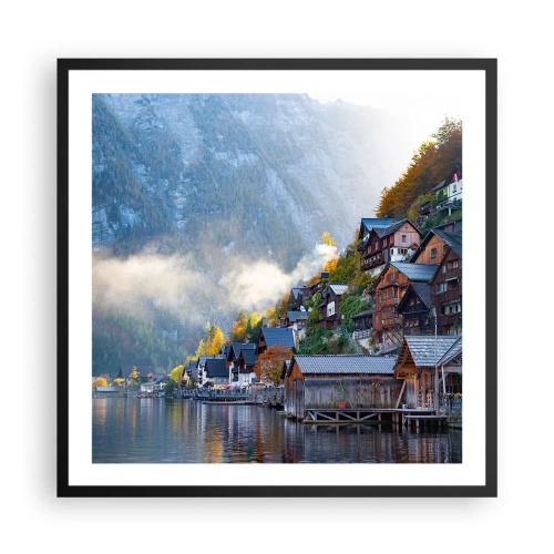 Poster in einem schwarzem Rahmen - Alpenatmosphäre - 60x60 cm