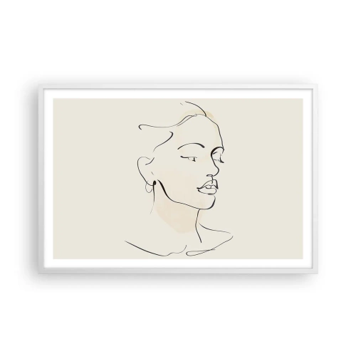 Poster in einem weißen Rahmen - Eine bestimmte Linie - 91x61 cm