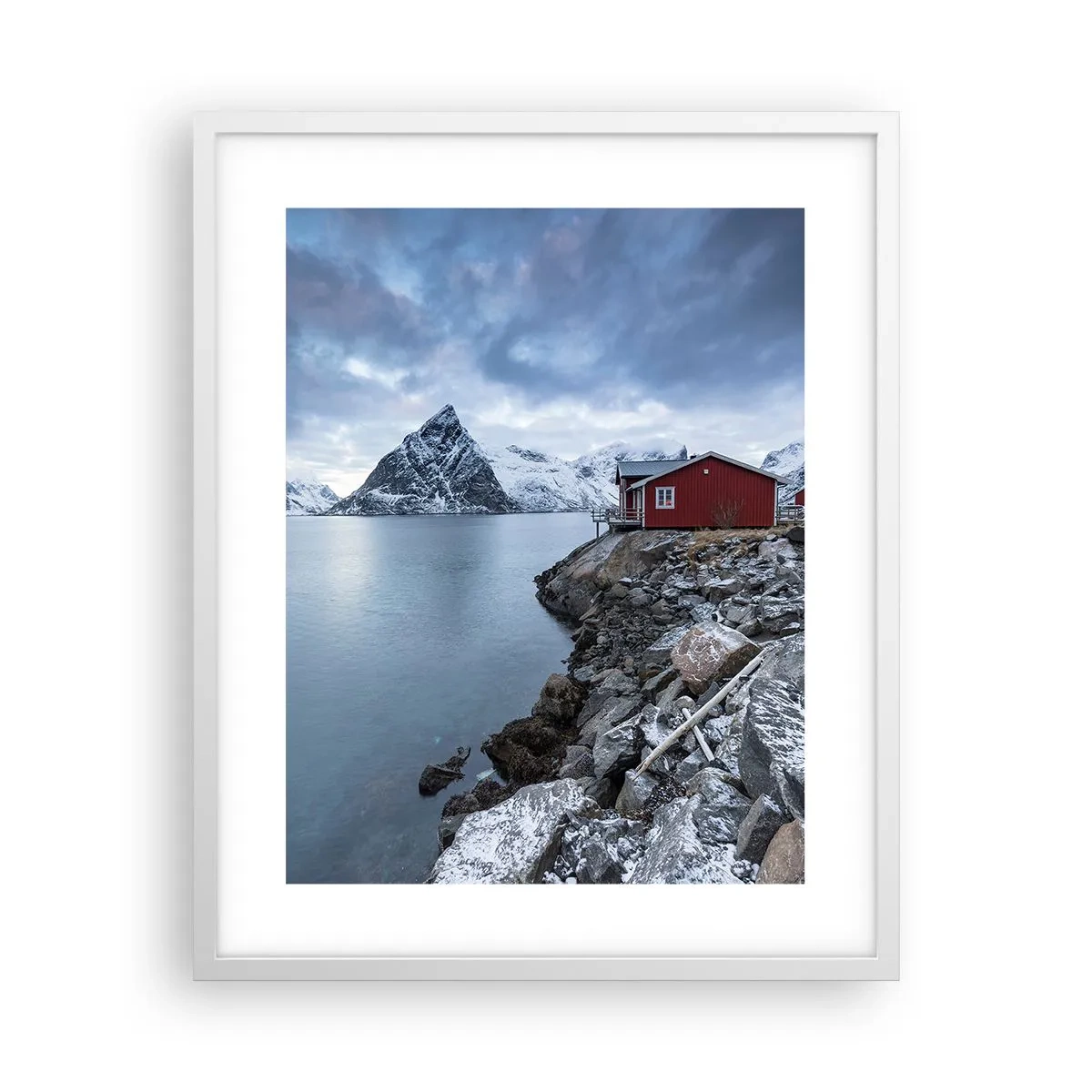Poster in einem weißen Rahmen - Skandinavischer Rückzugsort - 40x50 cm