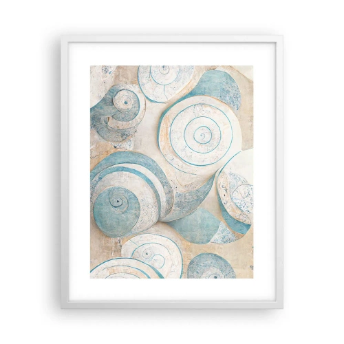 Poster in einem weißen Rahmen - Was verbirgt sich in der Muschel? - 40x50 cm