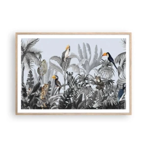 Poster in einem Rahmen aus heller Eiche - Afrikanisches Märchen - 100x70 cm