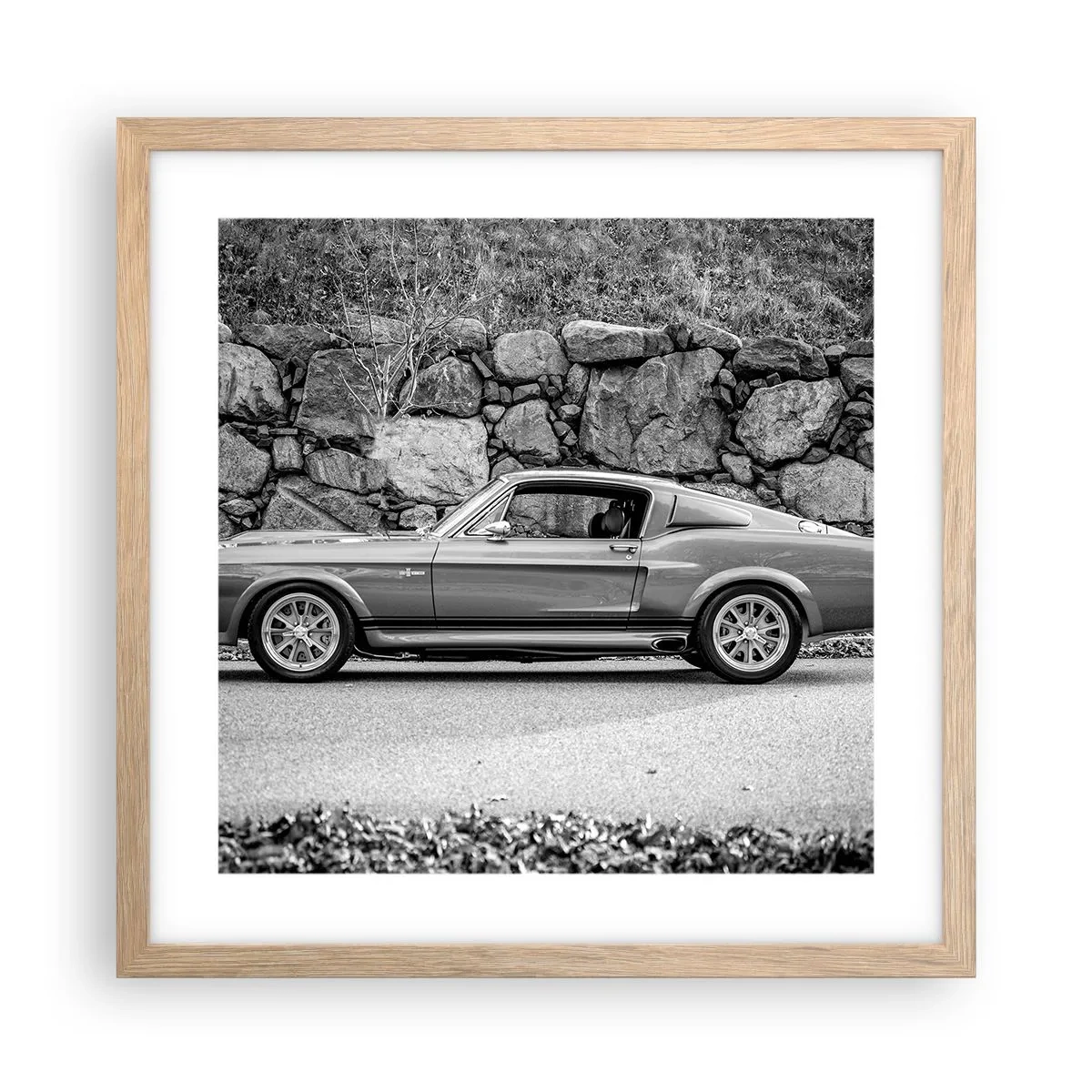 Poster in einem Rahmen aus heller Eiche - Die Legende der 1960er - 40x40 cm