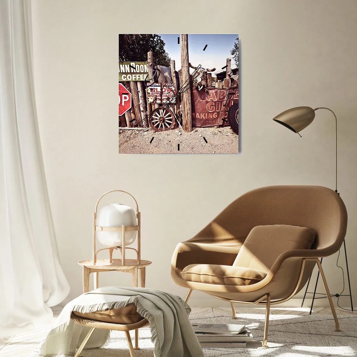 Wanduhr - Glasuhr - Und die Zeit ist stehen geblieben - 40x40 cm