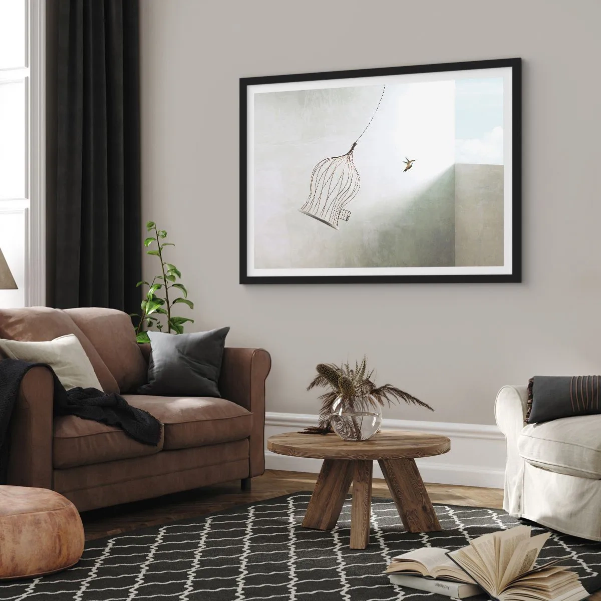 Poster in einem schwarzem Rahmen - In seinem Element - 91x61 cm