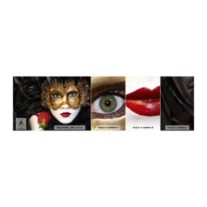 Fototapetenmuster Standard Eco - Denn das Leben ist ein großer Ball - Haube, Rose, rote Lippen - 100x30 cm