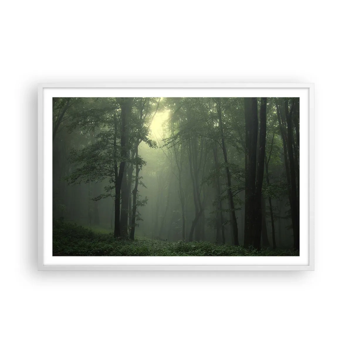 Poster in einem weißen Rahmen - Bevor er aufwacht - 91x61 cm