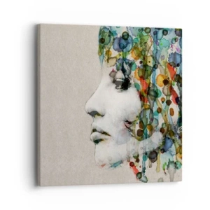 Bild auf Leinwand - Leinwandbild - Sie tauchte aus dem Grau auf - 30x30 cm