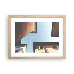 Poster in einem Rahmen aus heller Eiche - Über dem Stadtlabyrinth - 40x30 cm