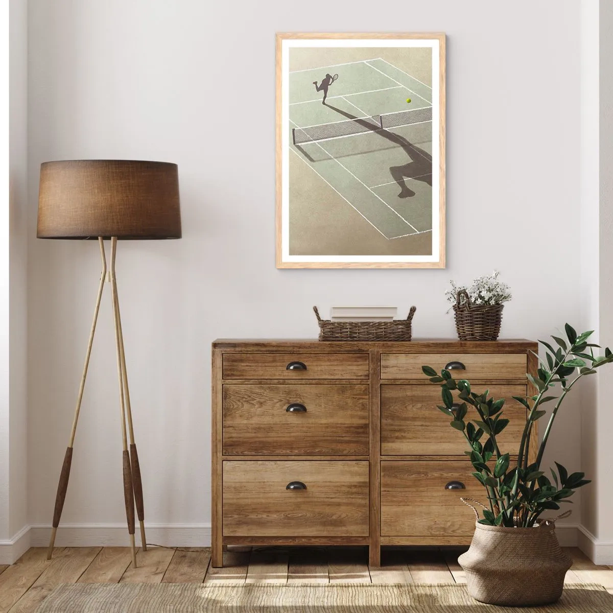 Poster in einem Rahmen aus heller Eiche - Überwinde dich selbst - 30x40 cm