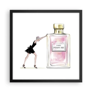 Poster in einem schwarzem Rahmen - Essenz der Weiblichkeit - 40x40 cm