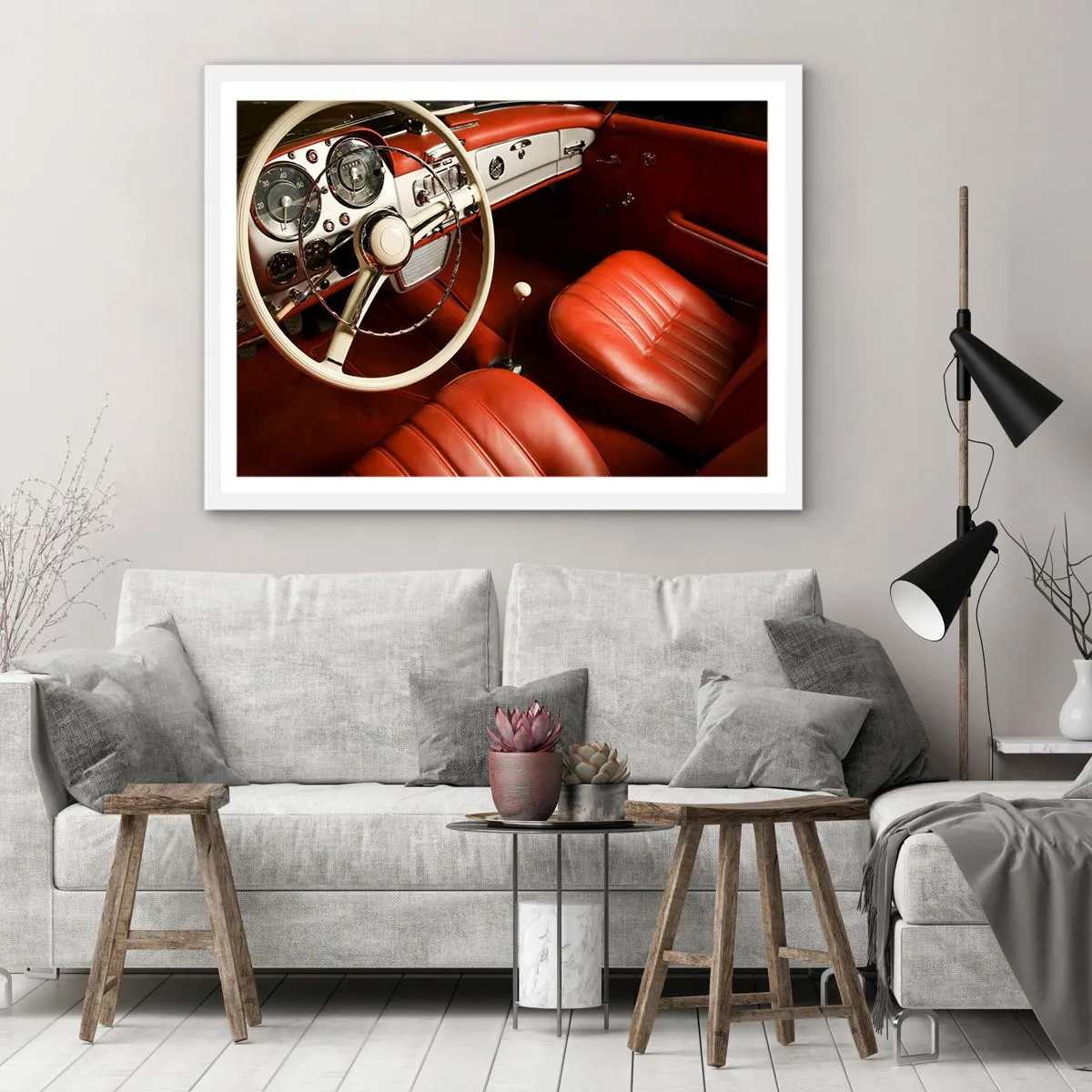 Poster in einem weißen Rahmen - Luxus im Vintagestil - 91x61 cm