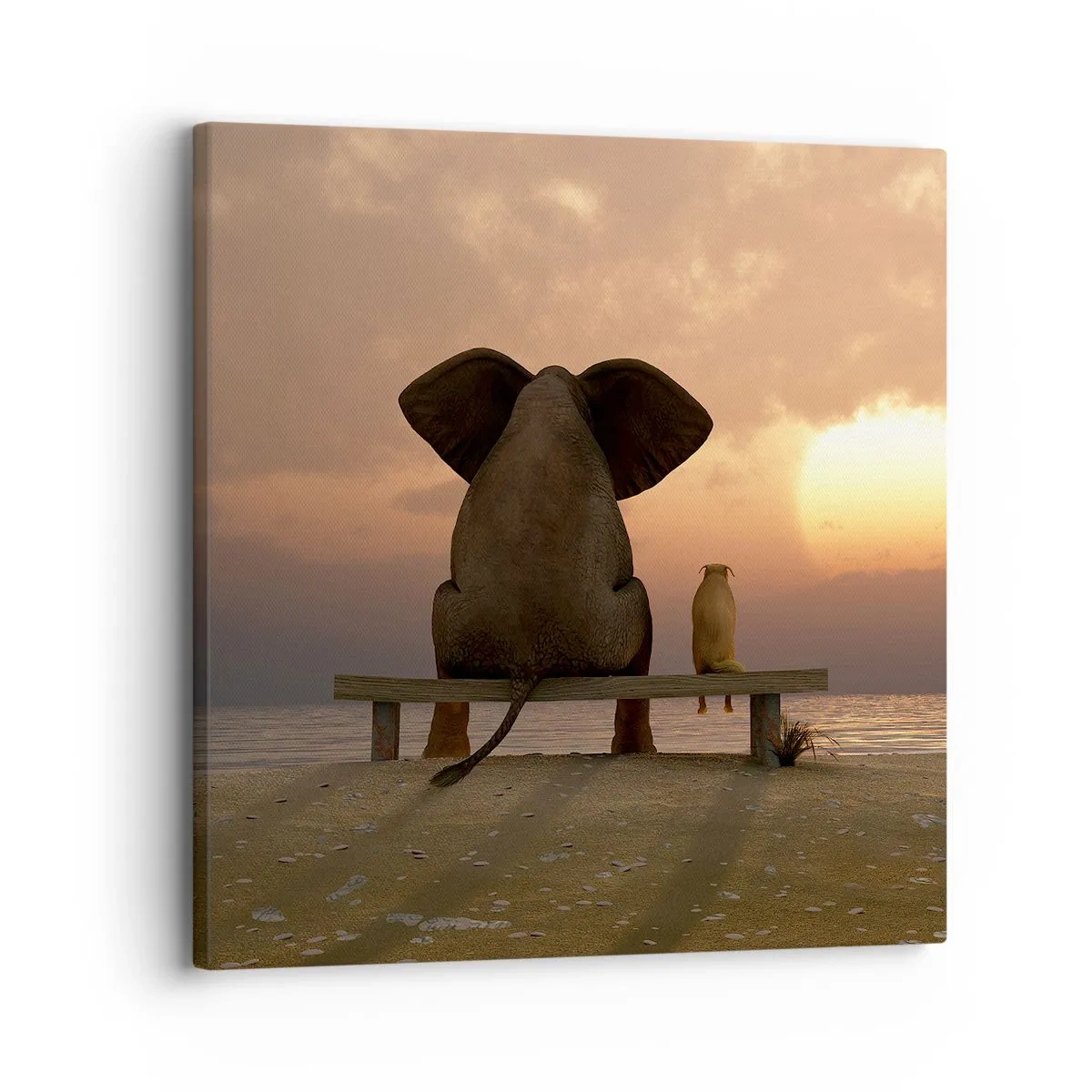 Bild auf Leinwand - Leinwandbild - Es tut gut zusammen zu schweigen - 30x30 cm