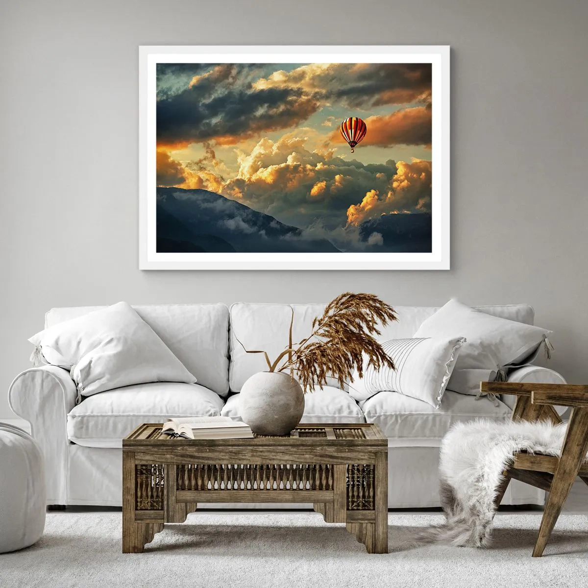 Poster in einem weißen Rahmen - Ich fliege, weil ich es will - 60x60 cm
