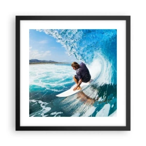 Poster in einem schwarzem Rahmen - Tanzen mit den Wellen - 40x40 cm