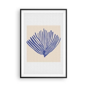 Poster in einem schwarzem Rahmen - Blauer Fächer - 61x91 cm