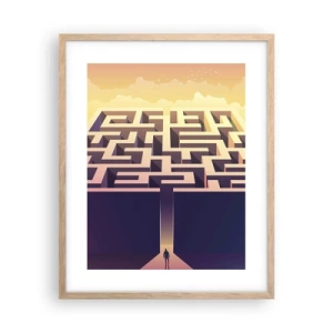 Poster in einem Rahmen aus heller Eiche - Entscheidungszeit - 40x50 cm