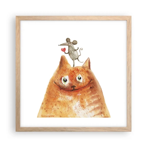 Poster in einem Rahmen aus heller Eiche - Paradoxien der Liebe - 40x40 cm