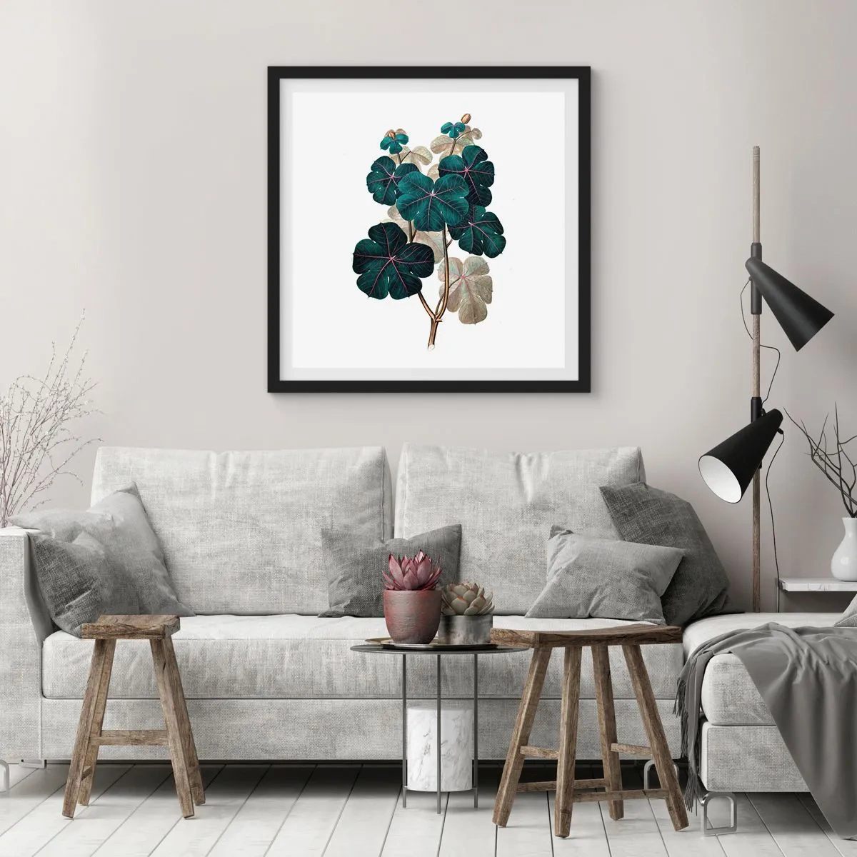 Poster in einem schwarzem Rahmen - Aus dem alten Herbarium - 40x40 cm