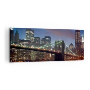 Bild auf Leinwand - Leinwandbild - Leuchtende Nacht - 100x40 cm