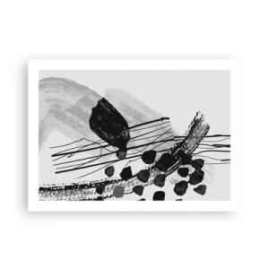 Poster - Organische Schwarz-Weiß-Abstraktion - 70x50 cm
