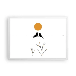 Poster in einem weißen Rahmen - Abend der Nachtigallen - 70x50 cm
