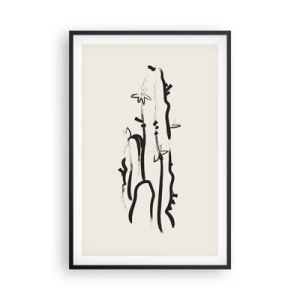 Poster in einem schwarzem Rahmen - Blühendes Kraut - 61x91 cm