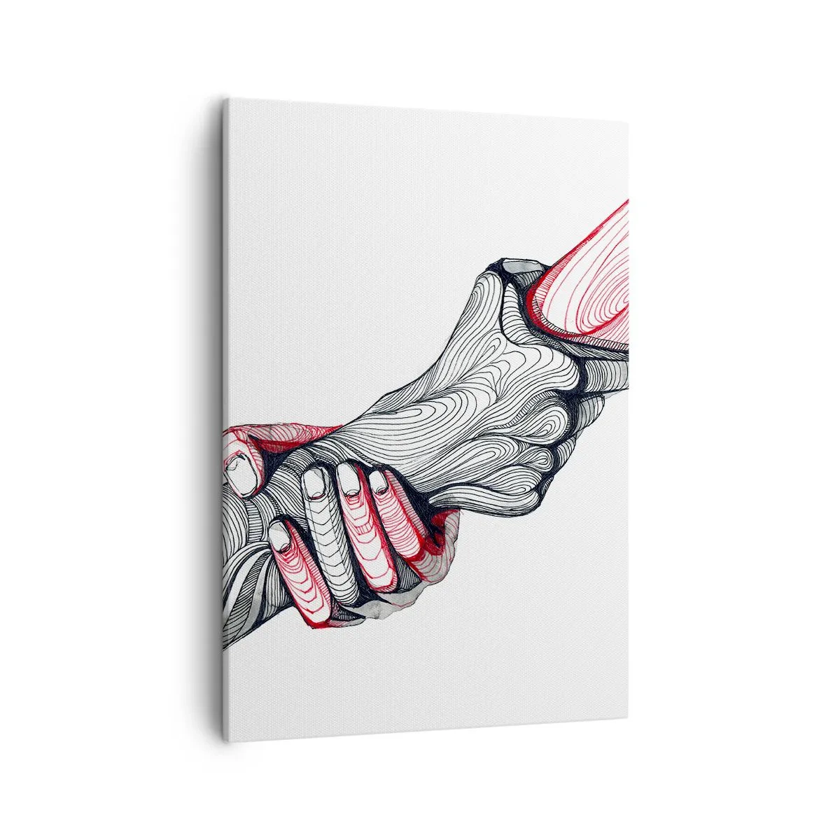 Bild auf Leinwand - Leinwandbild - Künstlerische Hände, die sich im minimalistischen Stil halten - 50x70cm - Sie sind in guten Händen - Moderne Wanddekoration für Wohnzimmer und Schlafzimmer ARTTOR