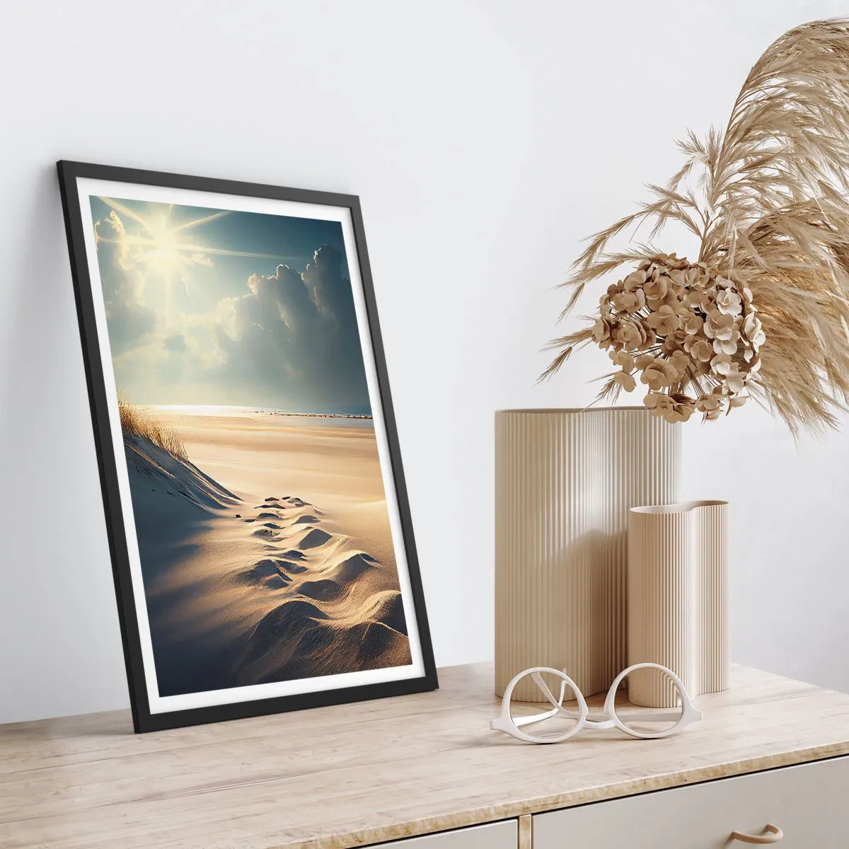 Poster in einem schwarzem Rahmen - Beruhigende Landschaft - 61x91 cm
