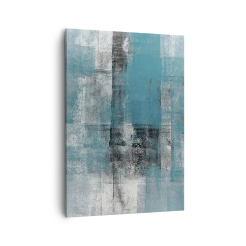 Bild auf Leinwand - Leinwandbild - Eine abstrakte Komposition in Blautönen mit Textur und Schichten. - 50x70cm - Wasser und Luft - Moderne Wanddekoration für Wohnzimmer und Schlafzimmer ARTTOR