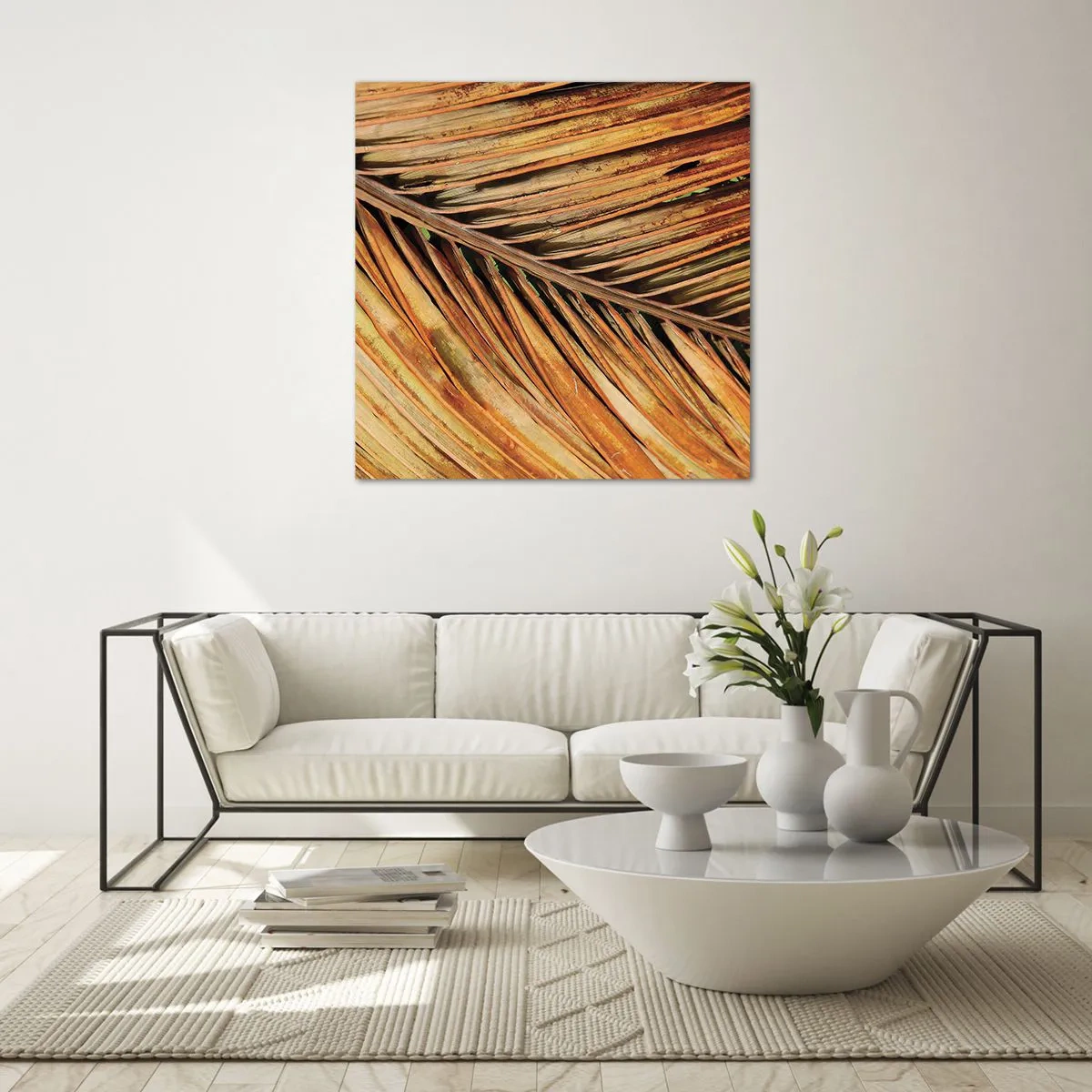 Glasbild - Bild auf glas - Kokosnuss-Gold - 60x60 cm