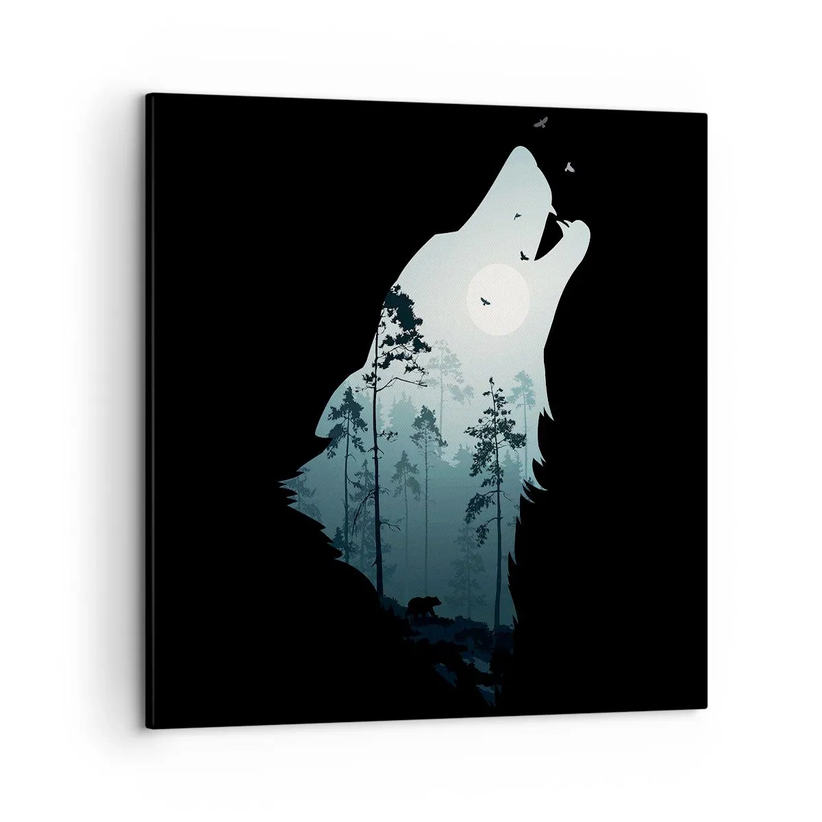 Bild auf Leinwand - Leinwandbild - Die Stimme der Waldnacht - 50x50 cm