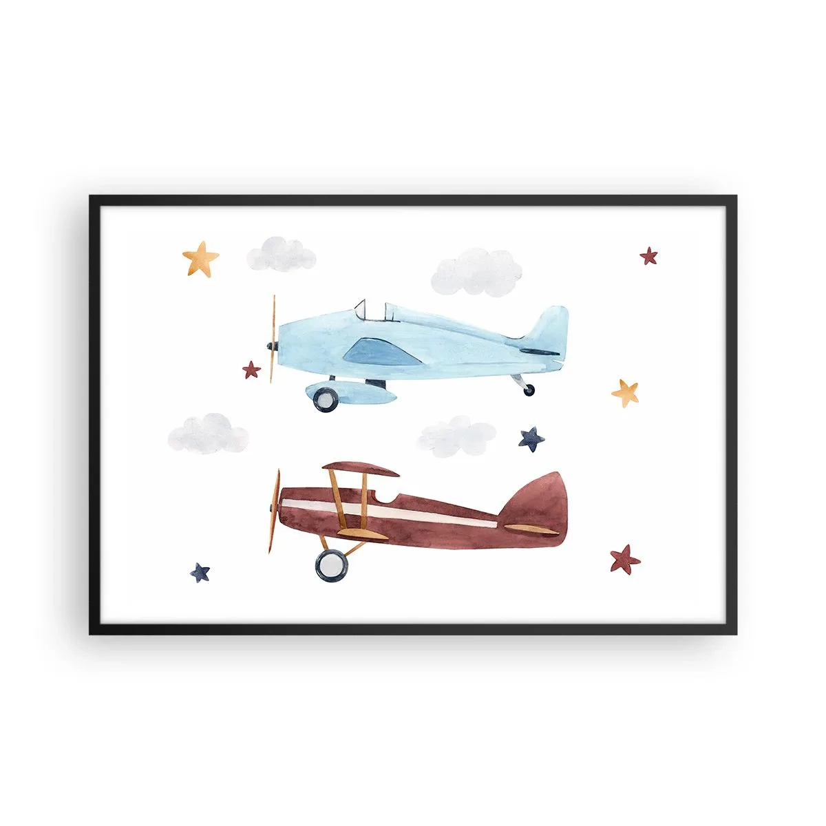 Poster in einem schwarzem Rahmen - Wir warten, Herr Pilot! - 91x61 cm