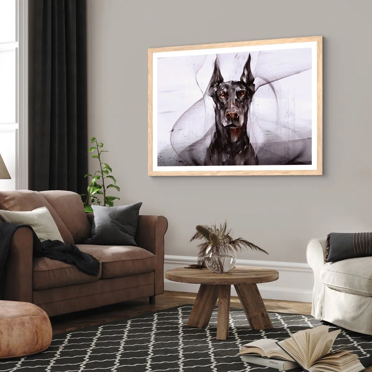 Poster in einem Rahmen aus heller Eiche - Edelgeboren - 40x30 cm