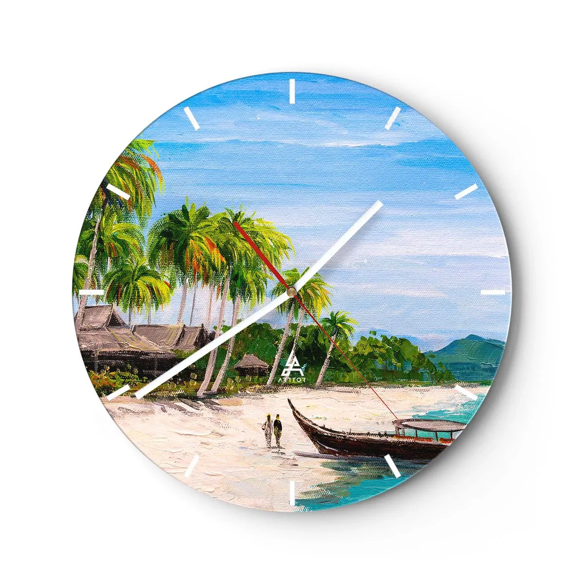 Wanduhr - Glasuhr - Exotischer Traum - 40x40 cm