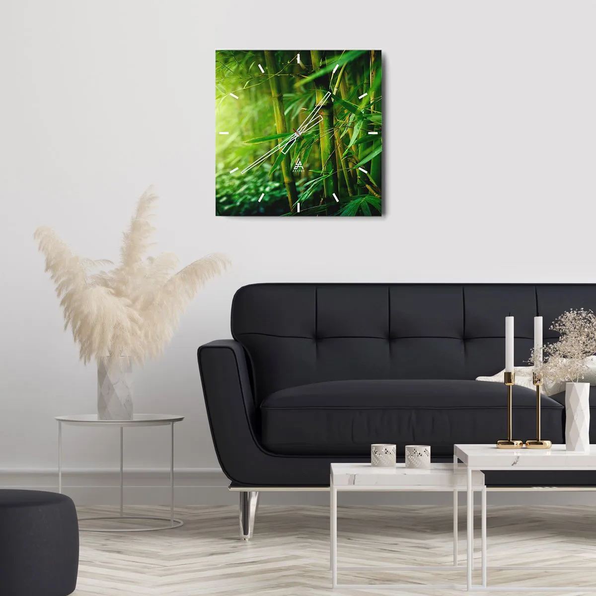 Wanduhr - Glasuhr - Lerne Grün selbst kennen - 30x30 cm