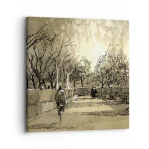 Bild auf Leinwand - Leinwandbild - Ein Moment mit einer Feder angehalten - 30x30 cm