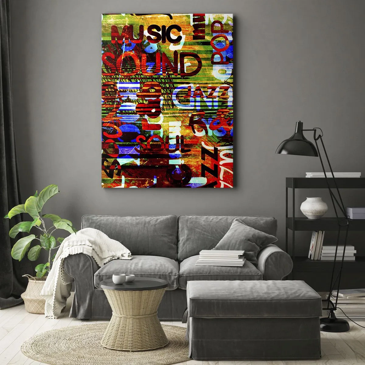 Bild auf Leinwand - Leinwandbild - Alle Farben des Klangs - 45x80 cm