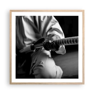 Poster in einem Rahmen aus heller Eiche - Kriegerseele - 60x60 cm